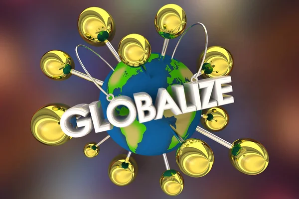 Globalize International Spread Relationships Connected Spheres Illustration — Stock Photo, Image