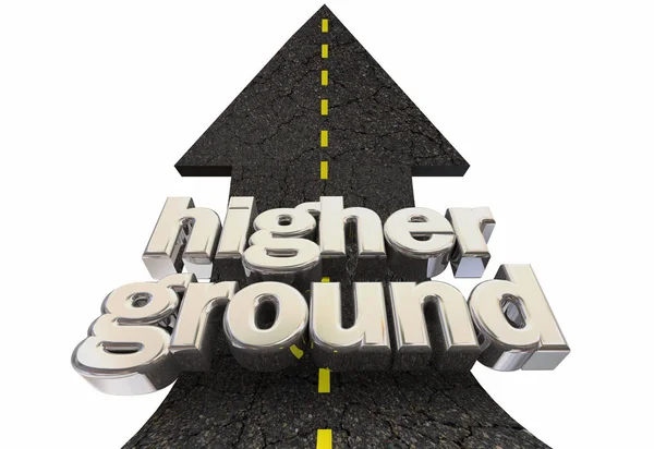 High Ground Safety Moral Superiority Road Arrow Illustration — стоковое фото