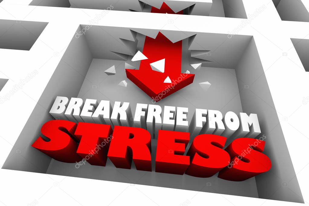 Break Free From Stress Maze Arrow 3d Illustration