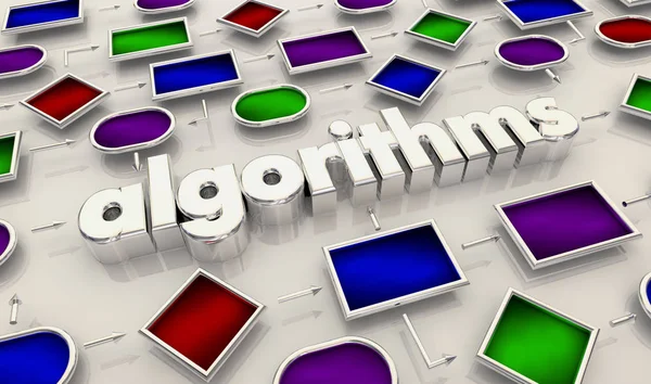 Algoritmalar yazılım süreci harita diyagramı 3D Illüstrasyon