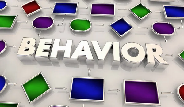 Davranış öğrenme Işlem harita diyagramı 3D Illustration Yönet