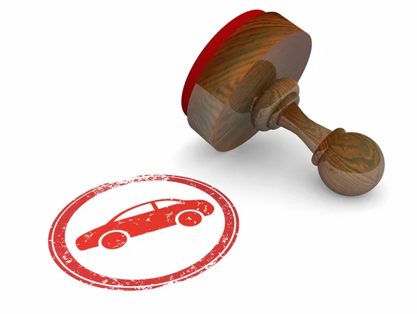 Car Automobile Stamp Vehicle Icon 3d Illustration — Stock Photo, Image