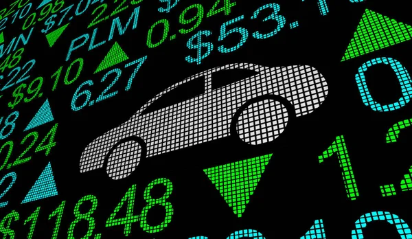 Samochód pojazd samochodowy biznes Giełda Giełda ceny 3D ilustracja — Zdjęcie stockowe