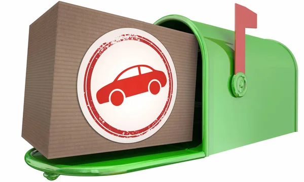 Auto voertuig automotive onderdelen mailbox levering 3D illustratie — Stockfoto