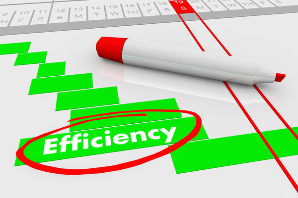 План повышения эффективности Gantt Chart 3d Illustration
