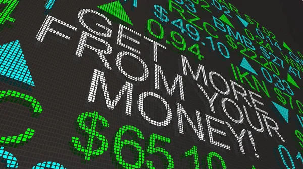 Get More For Your Money Stock Market Ticker 3d Illustration — Stock Photo, Image