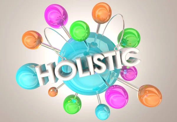 Holistic totale volledige alle verbonden bollen 3D illustratie — Stockfoto