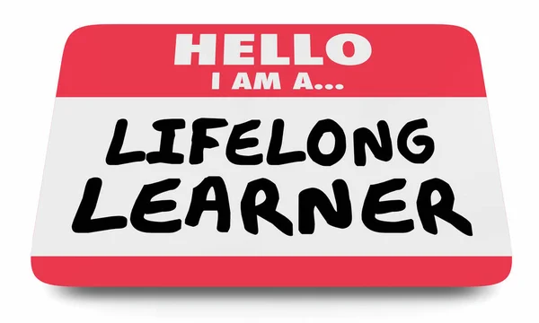 Aprendizaje de por vida siempre Nombre de la educación Etiqueta engomada 3d Ilustración —  Fotos de Stock
