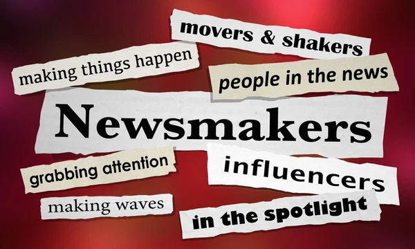 Newsmakers Movers Shakers Titulares de noticias Ilustración 3d — Foto de Stock