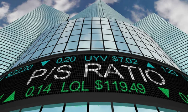 PS Ratio Price to Sales Wall Street Stock Market 3d Illustration — Stock Photo, Image