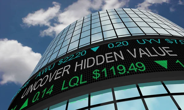 Gizli değeri keşfetmek büyük anlaşma Wall Street Stock Market 3D Illüstrasyon bul