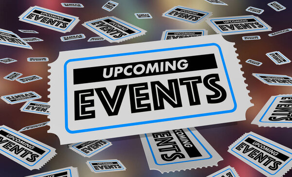 Календарь предстоящих событий Расписание билетов 3d иллюстрация
