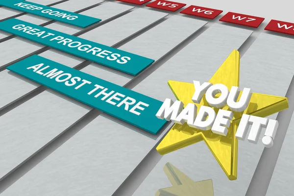 Bu Progress neredeyse orada Gantt Chart 3D Illustration Made
