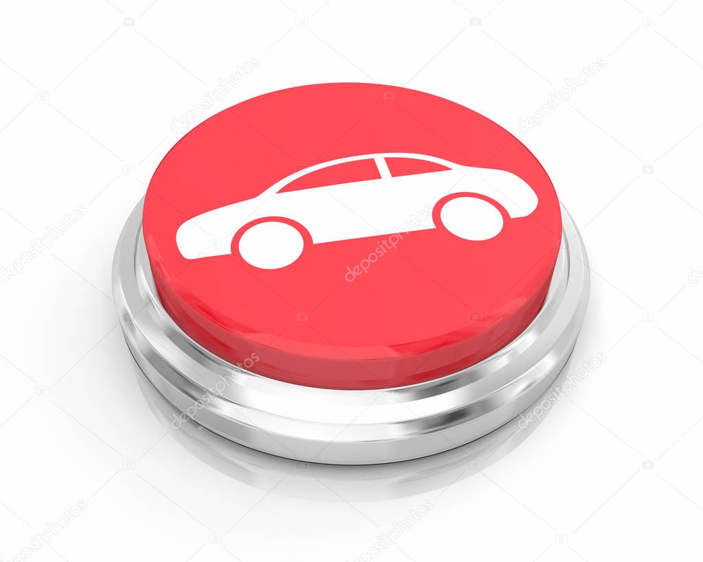 Car Automobile Vehicle Shopping Buy Button 3d Illustration
