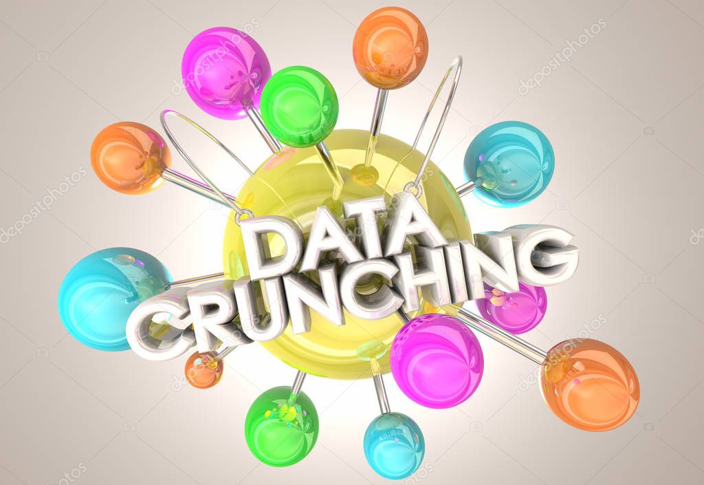 Data Crunching Compute Numbers Information 3d Illustration