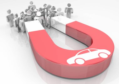 Araba Mıknatıs Sürücüler Alıcılar Otomatik Araç 3d İllüstrasyon çekin