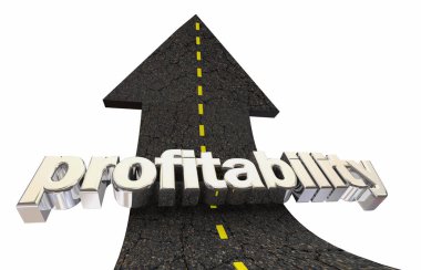 Karlılık Daha Net Gelir Para Yol Ok 3d İllüstrasyon kazanın