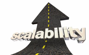 Scalability Expand Grow Service Product Road Arrow 3d Illustration clipart