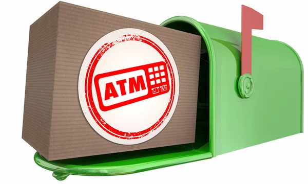 Atm Automated Teller Machine Bank Withdraw Mailbox Package Illustration — Stock Photo, Image