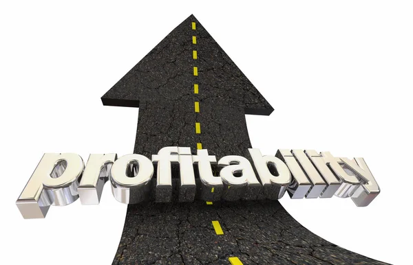 Profitability Earn More Net Revenue Money Road Arrow Illustration — Stock Photo, Image