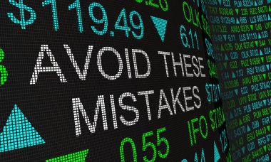 Bu HatalarDan Kaçının Yatırım Hataları Tehlikeler Riskler Borsa 3d İllüstrasyon