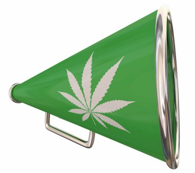 Esrar Pot Ot Esrar Bullhorn Megafon Paylaş İletişim 3d İllüstrasyon