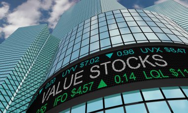 Değer Hisse Senetleri Wall Street Yatırım Ticker Düşük Fiyatlar 3d İllüstrasyon