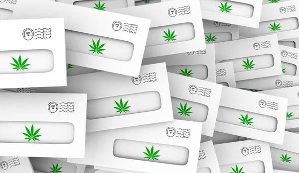 Marihuana tráva plechový přímý mail speciální nabídka 3D ilustrace — Stock fotografie