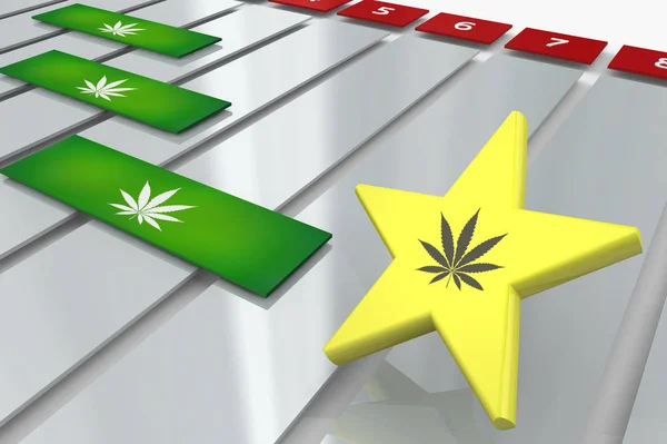 Marihuanové plevel Cannabis úkol Ganttův graf plán 3D ilustrace — Stock fotografie