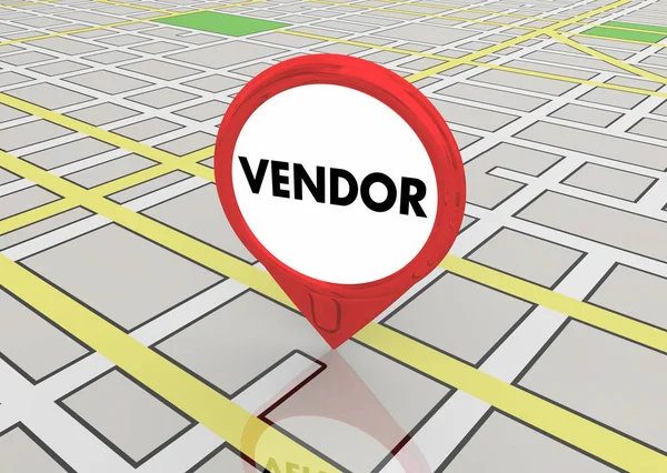 Vendor Supplier Map Pin Business Company Location 3d Illustration — Stock Photo, Image