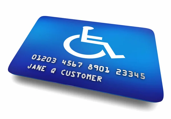 Wheelchair Disabled Person Symbol Disability Credit Card Account Buying 3d Illustration — Stockfoto