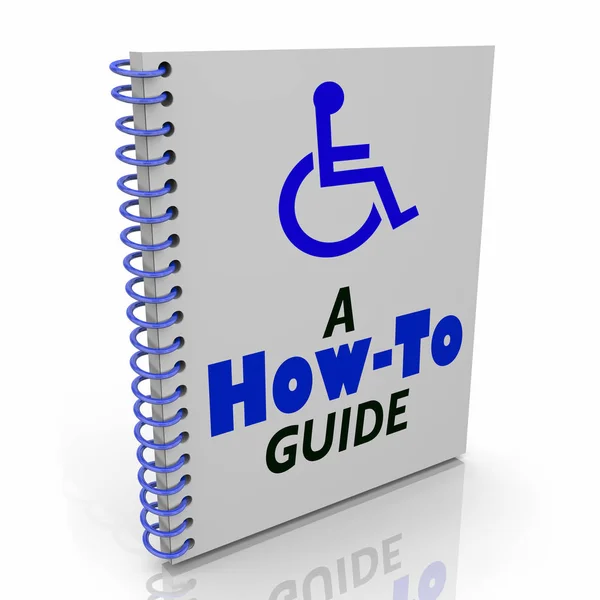 Інвалідний візок Символ інвалідності Як керувати інструкціями користувача Керівництво книга 3d ілюстрація — стокове фото
