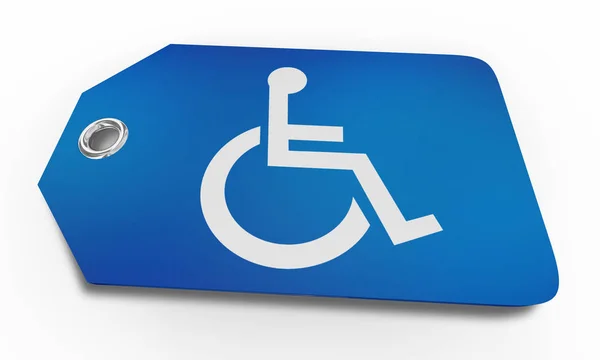 Wheelchair Disabled Person Symbol Disability Price Tag Buy Sale 3d Illustration — Stockfoto