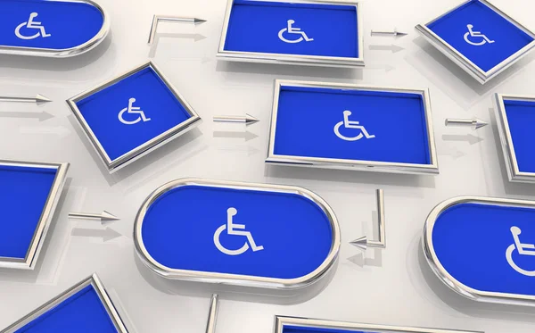 Wheelchair Disabled Person Symbol Disability Process Map Procedure Workflow 3d Illustration — Stockfoto