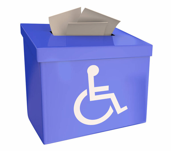 Wheelchair Disabled Person Symbol Disability Suggestion Box Comment Feedback 3d Illustration