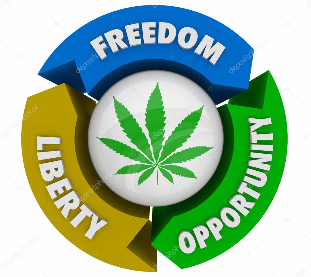 Marijuana Cannabis Freedom Liberty Opportunity Legalized Pot 3d Illustration