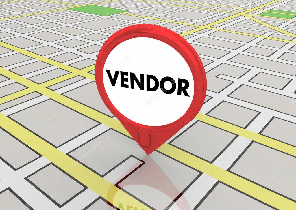 Vendor Supplier Map Pin Business Company Location 3d Illustration