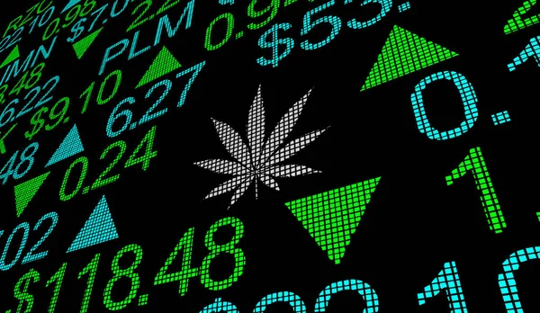 Marihuana pot Weed konopi Stock Company biznes rynek 3D ilustracja — Zdjęcie stockowe