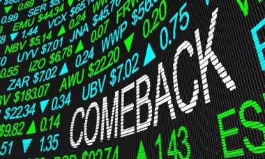 Comeback Resurgance Rebound Şirket Hisseleri Rise Borsa 3d İllüstrasyon