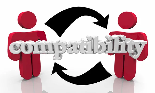 Compatibility Good Match Two People Partnership 3d Illustration — Stock Photo, Image