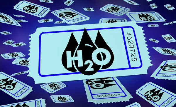 Water H20 pitné lístek čistého zdroje vstup pro 3D ilustrace — Stock fotografie