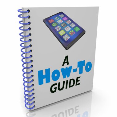 Cep telefonu yeni akıllı cihaz talimat kılavuzu kitap 3D ıllustrat