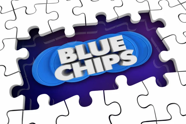 Blue Chips Principaux objectifs Priorités Défi Problème Solution Illustration 3D — Photo