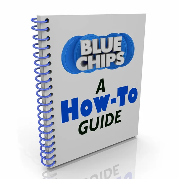 Blue Chips Top Obiettivi Priorità Come Guida Manuale di istruzioni Book 3d Illustrazione — Foto Stock