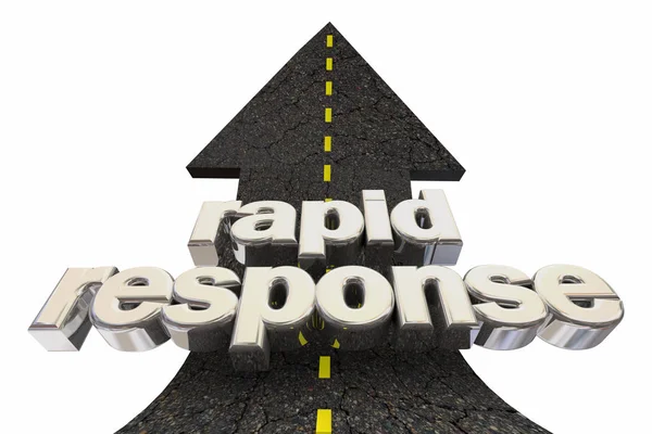Rapid Response Fast Service Road Arrow Up Words Illustration 3D — Photo