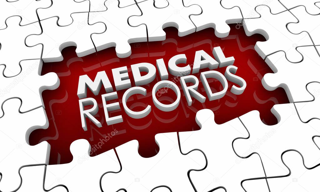 Medical Records History Puzzle Pieces Hole Gap 3d Illustration