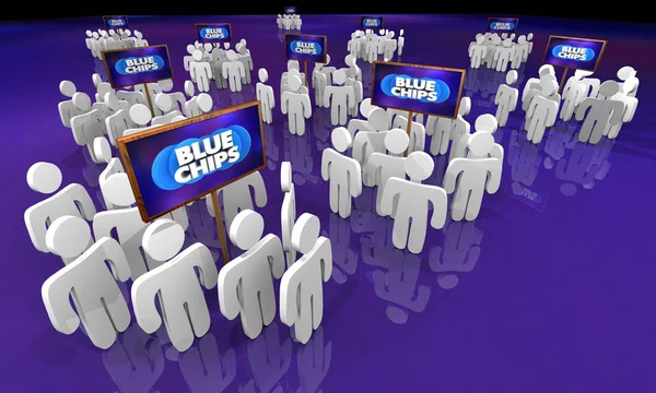 Blue Chips Principaux objectifs Priorités Personnes Groupes Équipes Illustration 3D — Photo