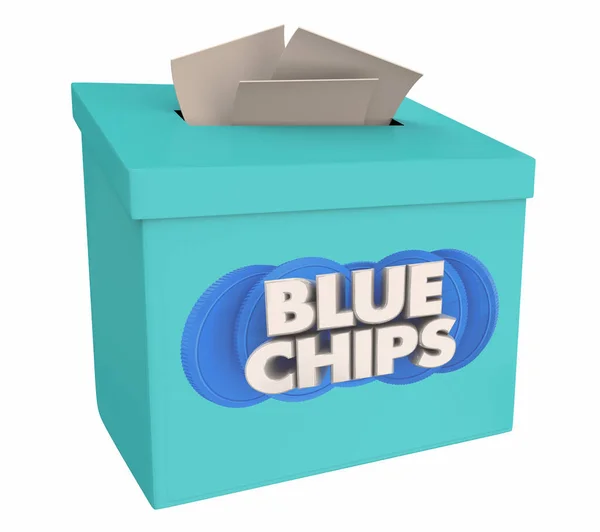 Chips azules Objetivos principales Prioridades Sugerencia Idea Box Ilustración 3d — Foto de Stock