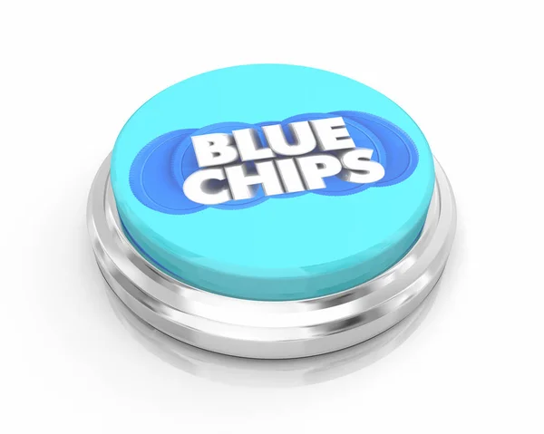 Blue Chips Top Priority Company Goal Button Easy Step Ilustración 3d — Foto de Stock