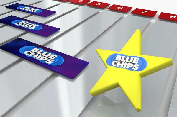 Blue chips topprioriteit bedrijfsdoel Gantt-diagram 3D illustratie — Stockfoto